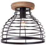 Brilliant Avia Deckenleuchte Metall Holz Schwarz | 300mm - Geeignet für 1x E27