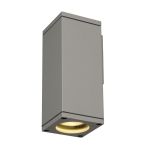 SLV Theo Wandleuchte Aluminium Grau Quadrat | Außenbeleuchtung - IP44 - Geeignet für 1x GU10 
