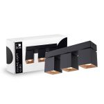 D'Lite Deckenleuchte Kubo Schwarz Schwenkbar und Rotierbar | IP20 - Geeignet für 3x GU10