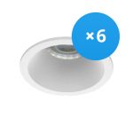 Mehrfachpackung 6x Noxion Einbau Spot D-round MR16 Weiß | Ausschnitt 70mm - GU10 Sockel