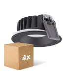 Mehrfachpackung 4x Ledvance LED-Spot Air Fix Aluminium Schwarz 6W 510lm 36D - 930 Warmweiß | Ausschnitt 68mm - IP65 - Höchste Farbwiedergabe - Dimmbar
