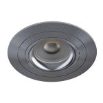 Noxion Einbau Spot Logic MR16 Schwenkbar Glänzend Grau | 92mm - Ausschnitt 80mm - IP20 - Inkl. GU10 Sockel