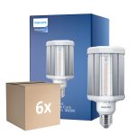 Mehrfachpackung 6x Philips TrueForce LED E27 HPL Klar 42W 5700lm 360D - 830 Warmweiß | Ersatz für 125W