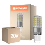 Mehrfachpackung 20x Ledvance Performance LED Capsule Klar G9 4.4W 600lm - 827 Extra Warmweiß | Dimmbar - Ersatz Für 48W