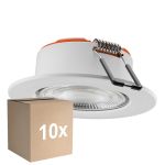Mehrfachpackung 10x Ledvance Spot Combo Fire Rated FIX Weiß 5W 560lm 60D - 840 Kaltweiß | Ausschnitt 70 - IP65 - Dimmbar
