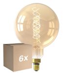 Mehrfachpackung 6x Calex XXL Mega Gold Globe LED E27 G200 Fadenlampe 3W 250lm- 822 Extra Warmweiß | Dimmbar
