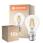 Mehrfachpackung 10x Ledvance Classic LED B22 Birne Fadenlampe Klar 3.4W 470lm - 827 Extra Warmweiß | Ersatz Für 40W