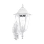 Eglo Wandleuchte Navedo Aluminium Weiß | IP44 - Geeignet für 1x E27 - Bewegungssensor