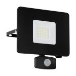 Eglo Wandleuchte Faedo 3 Aluminium Schwarz 31W 3400lm - 850 Kaltweiß | IP44 - Bewegungssensor