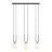 Emibig Pendelleuchte Glam Stahl Schwarz | Geeignet für 3x E14 - Max 10W