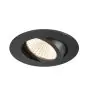 SLV New Tria 68 Spot Aluminium Schwarz Rund 8.3W 705lm 60D - 927 Extra Warmweiß | Ausschnitt 68mm -  Höchste Farbwiedergabe - Dimmbar 