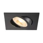 SLV New Tria 68 Spot Aluminium Schwarz Quadrat | Ausschnitt 68mm - Geeignet für 1x GU10 