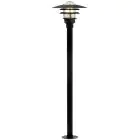 Nordlux Lønstrup 32 Sockellampe Metall und Glas Schwarz | 320mm - IP44 - Geeignet für E27