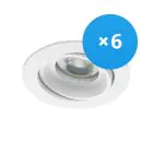 Mehrfachpackung 6x Noxion Einbau Spot Vision MR16 schwenkbar Weiß | Ausschnitt 69mm - GU10 Sockel