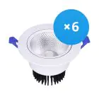 Mehrfachpackung 6x Bright Choice LED Downlight Rund Schwenkbar 15W 1200lm 60D - 930 Warmweiß | 135mm - Ausschnitt 110mm - UGR 