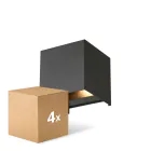 Mehrfachpackung 4x D'Lite Wandleuchte Elingen Schwarz Up & Down 4.9W 480lm - 830 Warmweiß | IP65