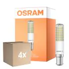 Mehrfachpackung 4x Osram Special T Slim LED B15d Klar 8W 1055lm - 827 Extra Warmweiß | Dimmbar - Ersatz Für 75W