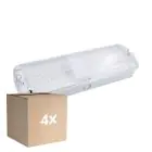 Mehrfachpackung 4x Noxion LED Not Eingangsleuchte | Wall/Deckenmontage | 8.5W 500lm - 865 Tageslichtweiß | 20m Betrachtungsabstand - 3 Stunden Notlicht - IP65 - Inkl. 4 Richtungen