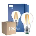 Mehrfachpackung 10x Philips MASTER LED Glühbirne Ultra Efficient E27 Birne Klar 4W 840lm - 830 Warmweiß | Ersatz für 60W