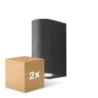 Mehrfachpackung 2x D'Lite Wandleuchte Vossem Schwarz Up & Down| IP54 - Geeignet für 2x GU10