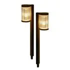 Doppelpack 2x Interlight Erdspießleuchte Solar Garden Laterne Schwarz 1W 40lm - 830 Warmweiß | incl. Akku