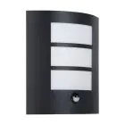 Eglo Wandleuchte City Stahl Schwarz | IP44 - Geeignet für 1x E27 - Bewegungssensor