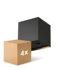 Mehrfachpackung 4x D'Lite Wandleuchte Elingen Aluminium Schwarz Up & Down 2.9W 170lm - 830 Warmweiß | IP65 - Batteriebetrieben - Lichtsensor