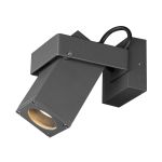 SLV Theo Support Applique Murale Aluminium Anthracite | IP65 - Extérieur - Convient pour 1x GU10 Max. 7W - Dimmable