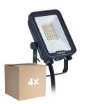 Lot 4x Philips Projecteur LED Ledinaire BVP167 10W 1200lm 110D - 830-840-865 CCT | IP65 - Symétrique