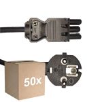 Lot 50x Noxion GST-Compatible Câble d’alimentation - Femelle + Schuko Europlug - Noir 5m - 3 pole 0.75mm2