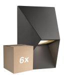 Lot 6x Nordlux Pontio Applique Murale Aluminium Noir | IP54 - Convient Pour 1x GU10