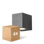 Lot 4x D'Lite Applique Murale Vrebos Noir | IP54 - Convient Pour 1x GU10