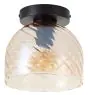 Brilliant Casto Plafonnier Verre Métal Noir Beige | 190mm - Convient pour 1x E27