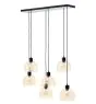 Brilliant Casto Suspension Luminaire Verre Suspension Luminaire Métal Noir Beige | Convient pour 6x E27