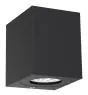 Nordlux Canto Kubi 2 Applique Murale Aluminium et Verre Noir Up & Down - 10.6W 500lm - 830 Blanc Chaud | IP44
