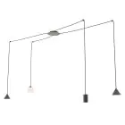 Emibig Suspension Luminaire Fuji Acier Noir | Convient pour 1x E14 - Max 10W, 1x GU10 - Max 10W, 2x GX53 - Max 10W