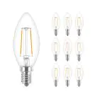 Lot 10x Philips Corepro LED Bougie E14 Filament Claire 2W 250lm – 827 – Blanc Très Chaud | Équivalent 25W