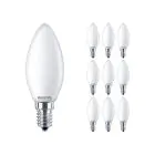 Lot 10x Philips Corepro LED Bougie E14 Dépolie 2.2W 250lm 827 Blanc Très Chaud - Équivalent 25W