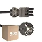 Lot 50x Noxion GST-Compatible Câble d’alimentation - Femelle + Schuko Europlug - Noir 5m - 3 pole 0.75mm2
