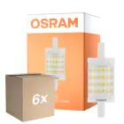 Lot 6x Osram LED R7s 78mm Claire 9.5W 1055lm - 827 Blanc Très Chaud | Dimmable - Équivalent 75W