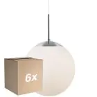 Lot 6x Nordlux Suspension luminaire Cafe 30 E27 Argent - Verre | Max. 25W