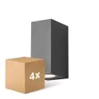 Lot 4x D'Lite Applique Murale Vrebos Noir Up & Down | IP54 - Convient Pour 2x GU10