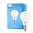 Philips Corepro LED Lustre E14 Boule Filament Claire 2W 250lm - 827 Blanc Très Chaud | Équivalent 25W