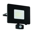Eglo Applique Murale Faedo 3 Aluminium Noir 53W 5800lm - 850 Blanc Froid | IP44 - Détecteur De Mouvement