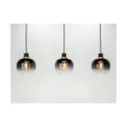 Eglo Suspension Luminaire Oilella Acier Noir Dorée | IP20 - Convient pour 3x E27 